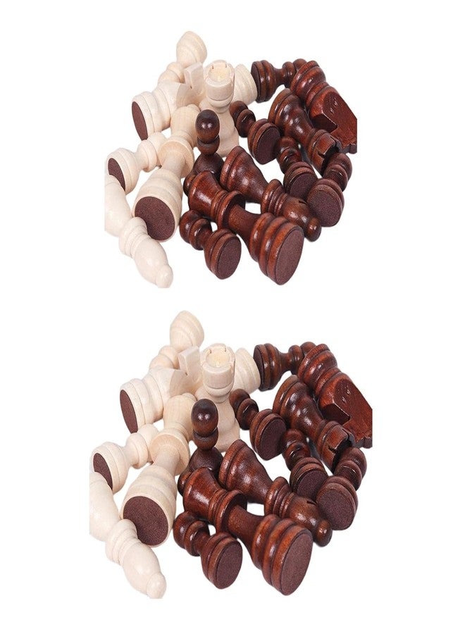 LUCKYMORDEN Wood International Chess Piece Set, 32 Pieces with Padded Felt Bottom, 1 Inch, Educational Toy - Image 2